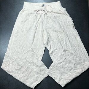 JM Collection Women’s Size PM 100% Cotton Gauze Wide Leg Woven Pull On Pants